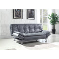 Adjustable Gray Leather Sofa Bed O8624