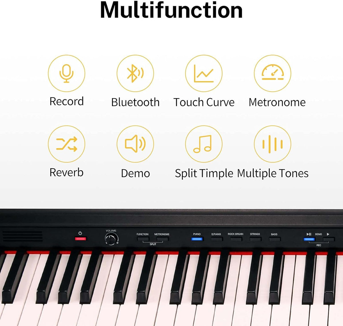 Digital Piano 88 Key Weighted Keyboard with Triple Pedals I328
