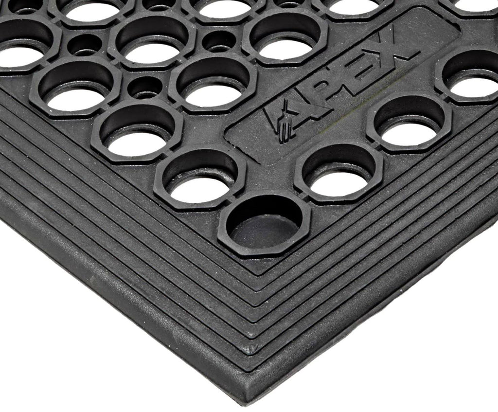 Rubber Drainage Mat, 3' Width x 10' Length, Black H88788