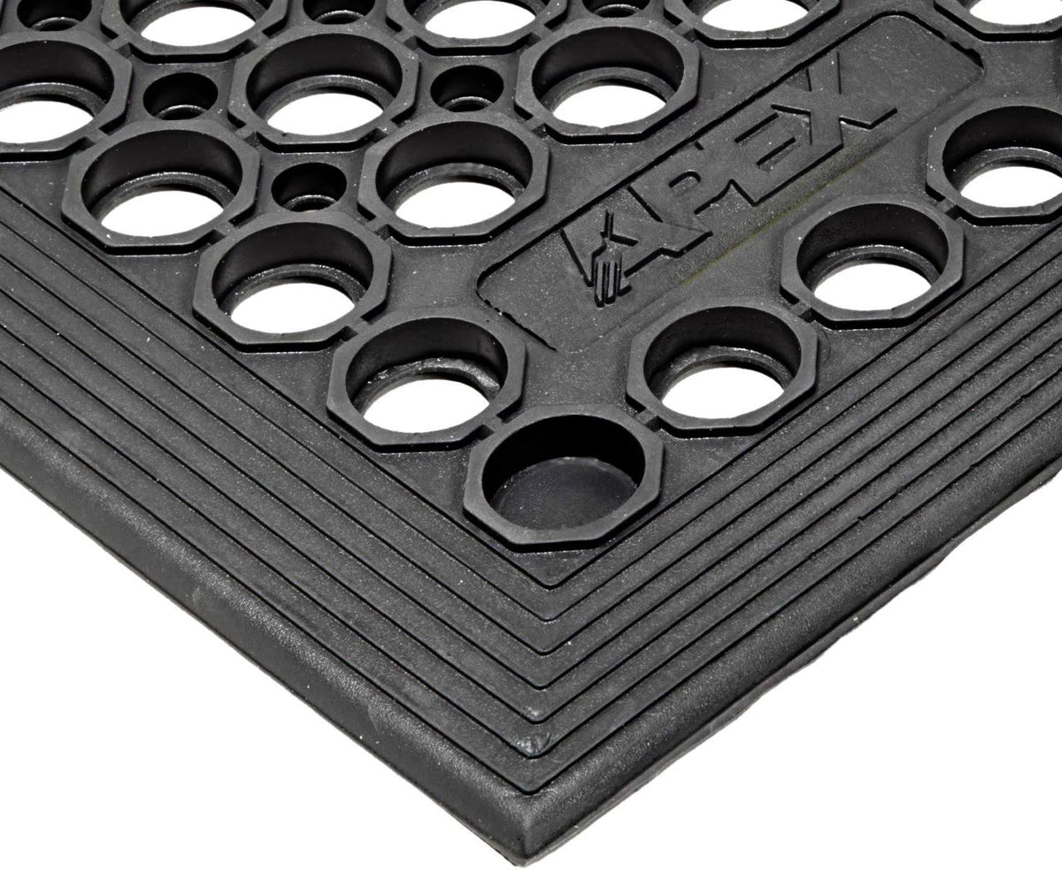 Rubber Drainage Mat, 3' Width x 10' Length, Black H88788