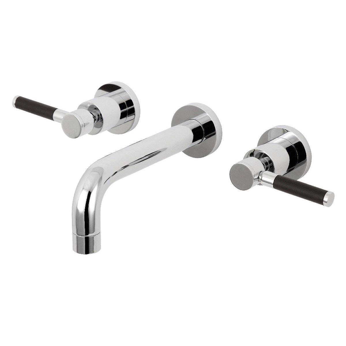 2-Handle Wall Mount Bathroom Faucet, Polished Nickel S2849