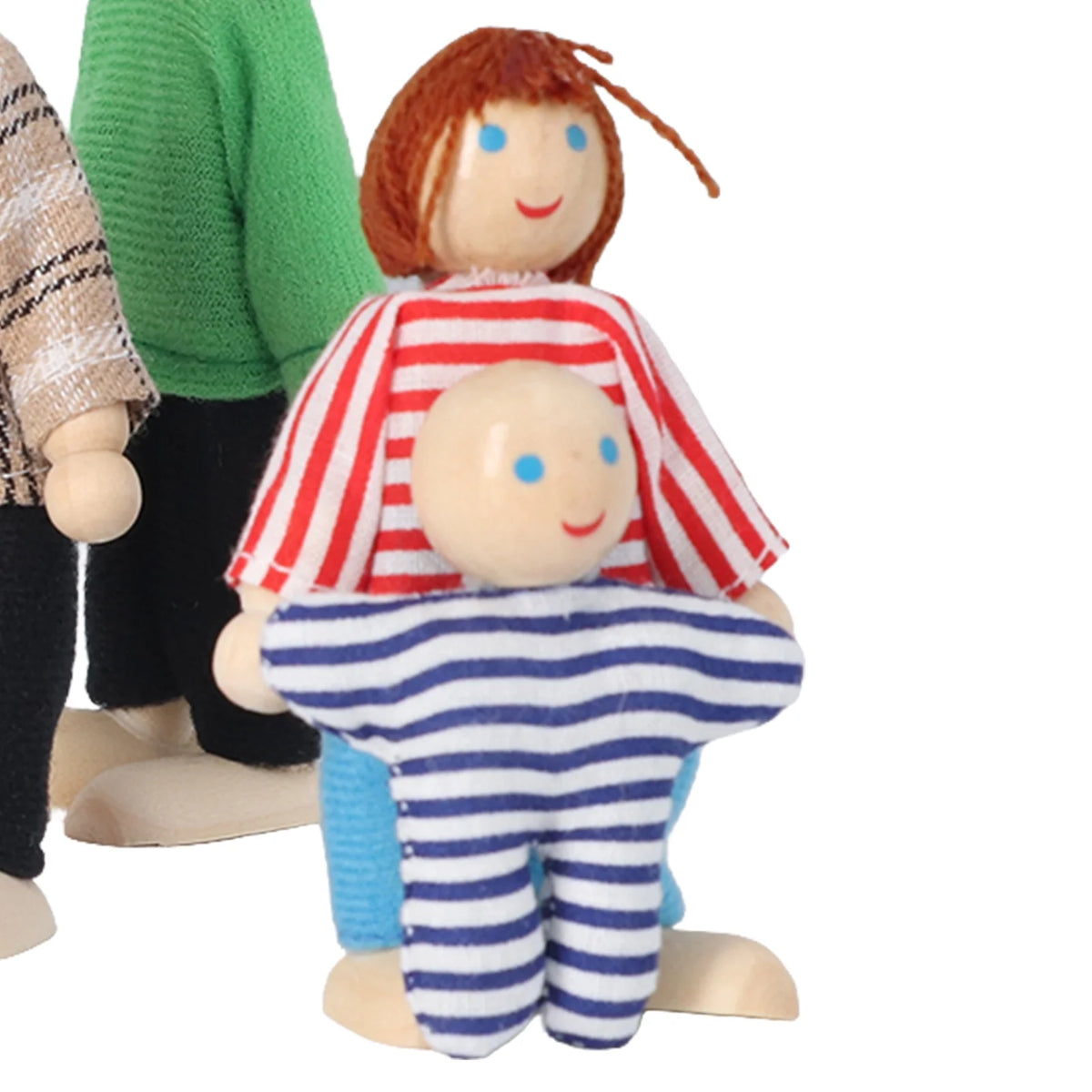8pcs Wooden Dollhouse People Figures O44094