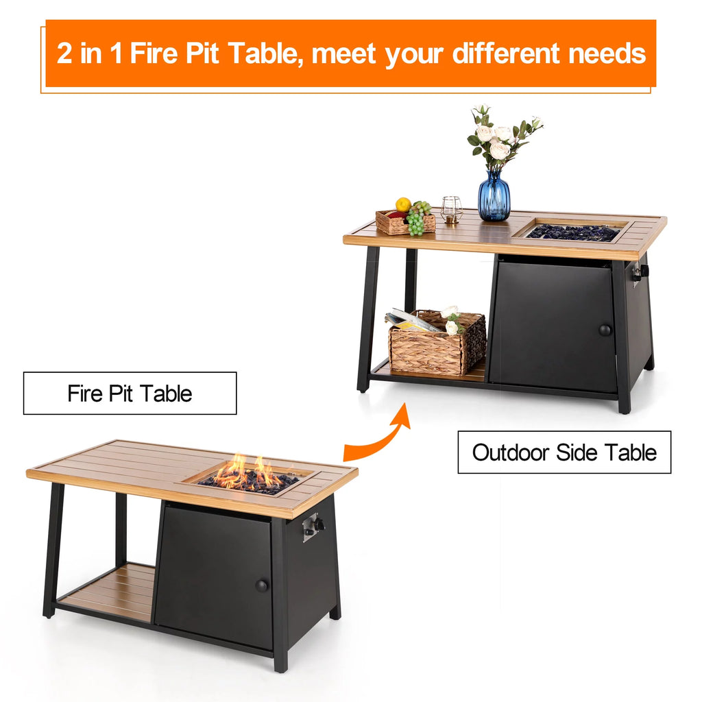 46" Outdoor Rectangular Gas Fire Pit Table O6234