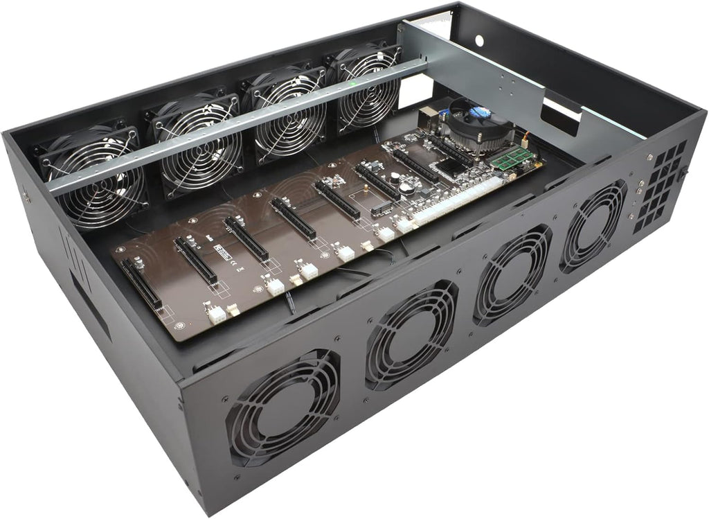 Mining Rig Frame 8 GPU 70mm Slots with 8 Fans R28061