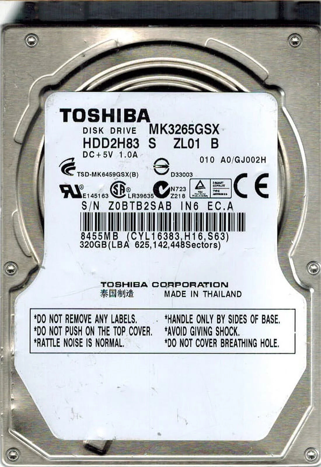 320GB HDD U7150