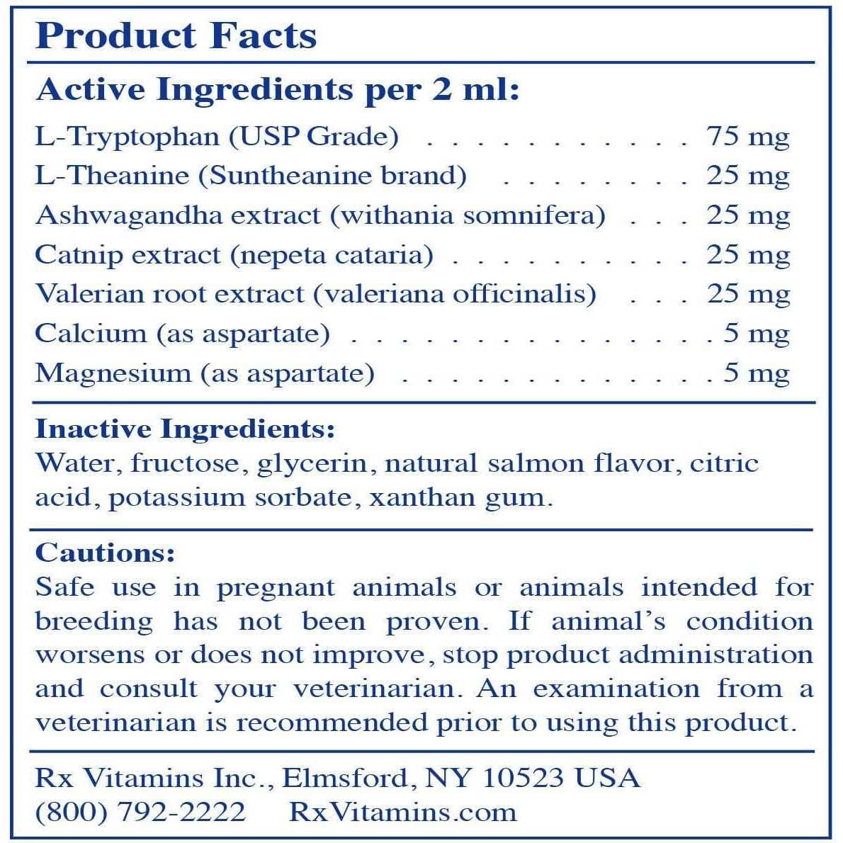 NutriCalm Liquid 4oz Pet Supplies P7072