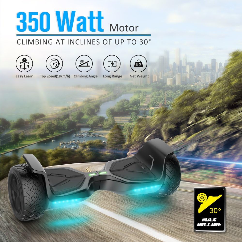 All Terrain Self-Balancing Scooter with Bluetooth Speaker and LED Lights C30264